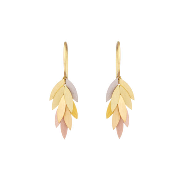 Sia Taylor KE23 RAIN Small Rainbow Leaf Earring WB
