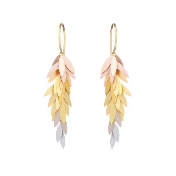 Sia Taylor KE24 RAIN Rainbow Leaf Earring WB
