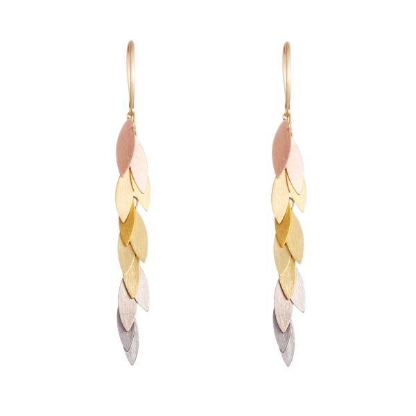 Sia Taylor KE36 RAIN Rainbow Leaf Earring WB