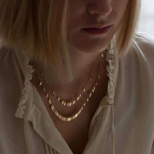 Sia Taylor KLN2 RAIN Rainbow Scattered Leaf Necklace M2