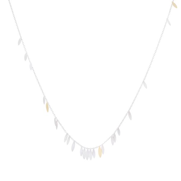 Sia Taylor KLN2 SG Silver Scattered Leaf Necklace WB