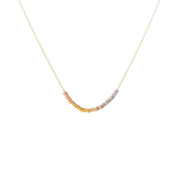 Sia Taylor KN11 Y Rainbow Gold Tiny Bead Rainbow Necklace WB