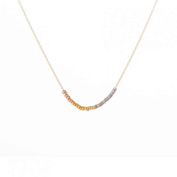 Sia Taylor KN11 Y Rainbow Gold Tiny Bead Rainbow Necklace WB