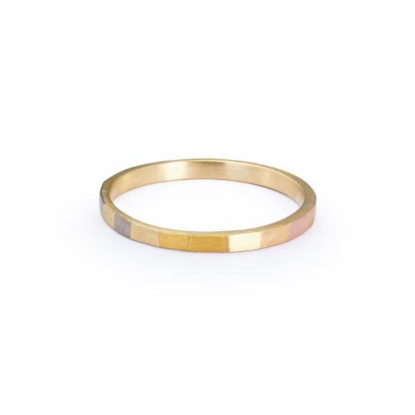Sia Taylor KR10 ARAIN Rainbow Gold Faceted Band WB