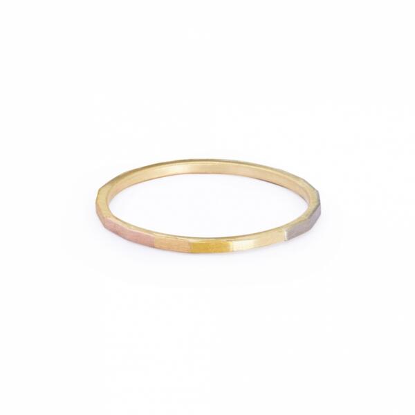 Sia Taylor KR9 ARAIN Super Fine Rainbow Gold Faceted Band WB