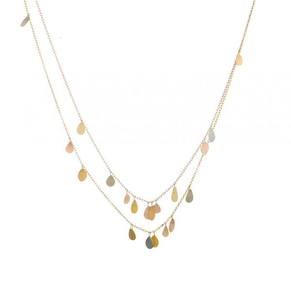Sia Taylor TN3 Y Double Chain Raindrops Gold Necklace WB