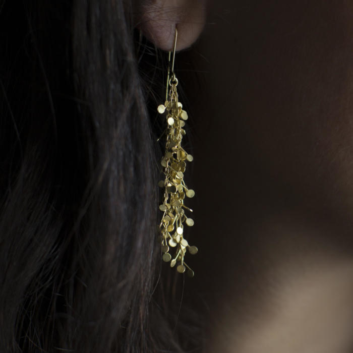 DE357 Y Yellow Gold Big Dots Earrings M