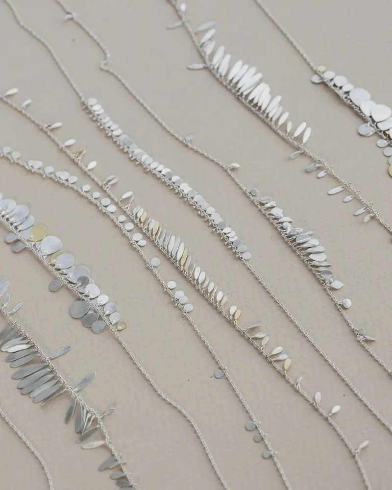 Silver Meadow and Dot Necklaces