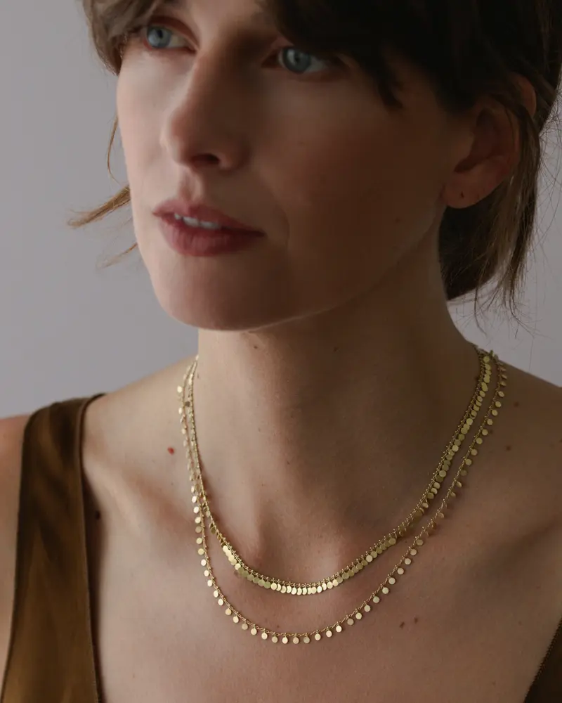 Sia Taylor DN301 Y Yellow Gold Evenly Dotted Necklace 2