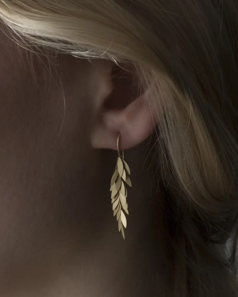 Sia Taylor KE24 Y Yellow Golden Leaf Earring M