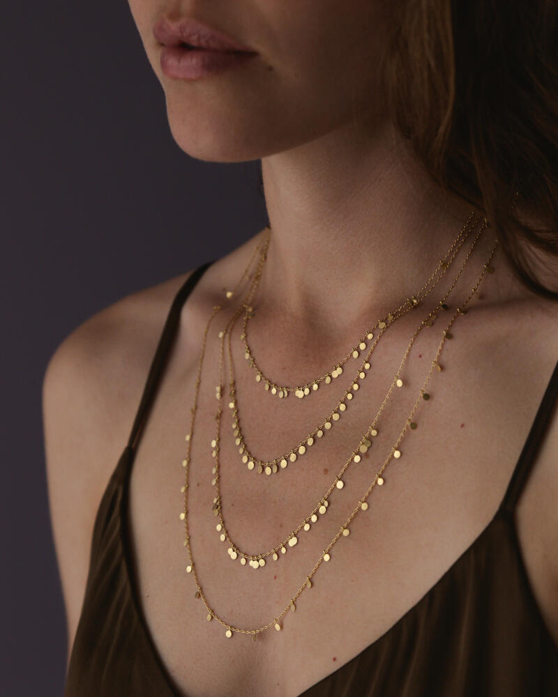 Sia Taylor DN11 Y Medium Yellow Gold Dots Necklace M3