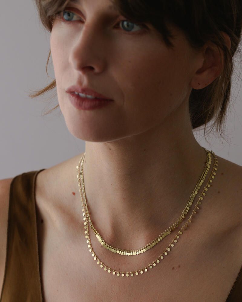 Sia Taylor DN301 Y Yellow Gold Evenly Dotted Necklace 2