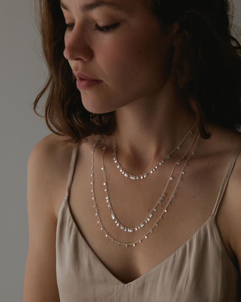 Sia Taylor DN302 S Silver Long Dot Necklace 5
