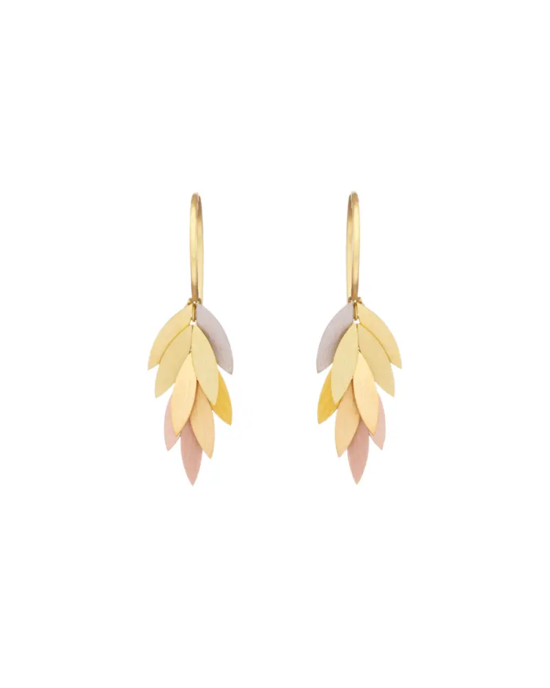 Sia Taylor KE23 RAIN Small Rainbow Leaf Earring WB