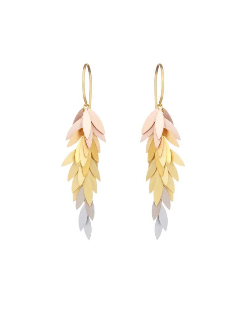 Sia Taylor KE24 RAIN Rainbow Leaf Earring WB