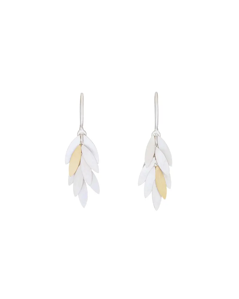 Sia Taylor KE23 SG Silver Small Leaf Earrings 1