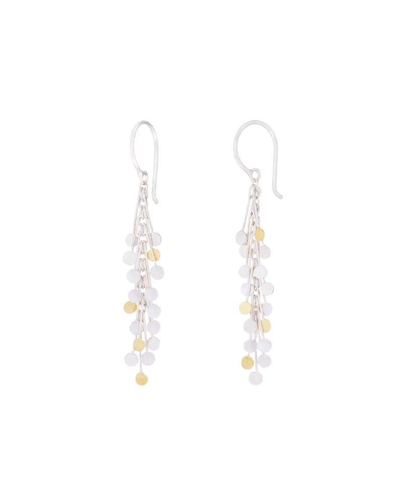 Sia Taylor DE361 SG Silver Long Dot Earrings 1