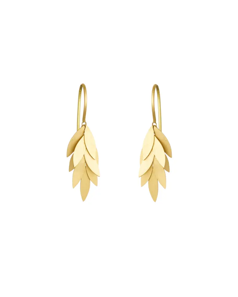 Sia Taylor KE23 Y Small Golden Leaf Earring WB