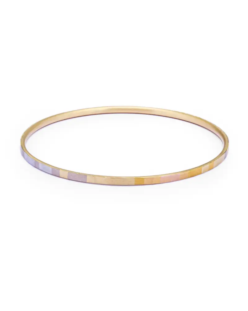 Sia Taylor KB2 RAIN Rainbow Gold Faceted Horizon Bangle WB