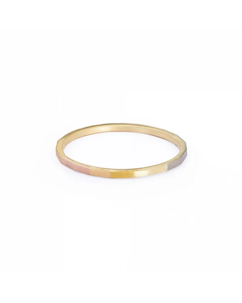 Sia Taylor KR9 ARAIN Super Fine Rainbow Gold Faceted Band WB