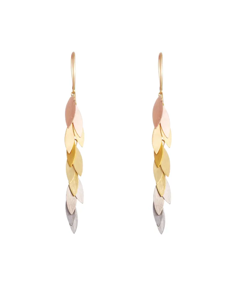 Sia Taylor KE36 RAIN Rainbow Leaf Earring WB
