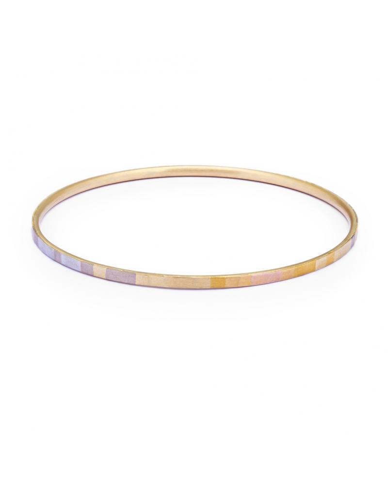 Sia Taylor KB2 RAIN Rainbow Gold Faceted Horizon Bangle WB
