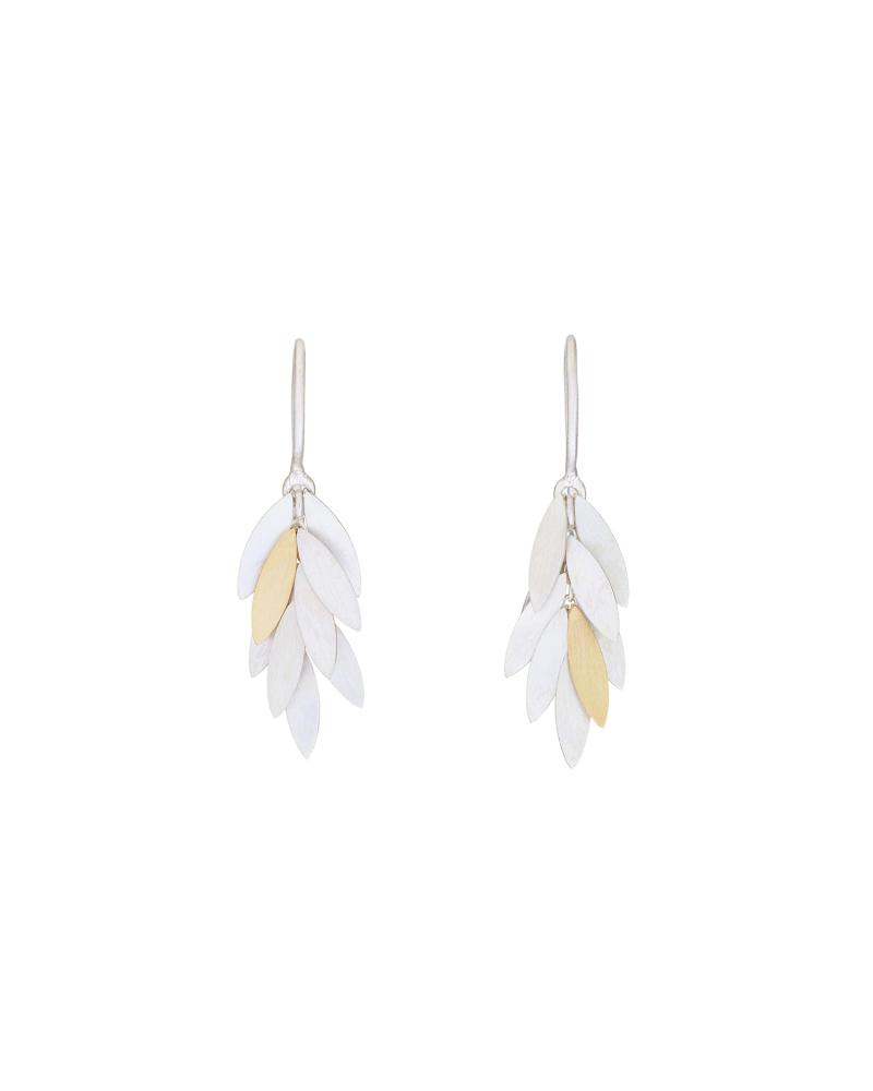 Sia Taylor KE23 SG Silver Small Leaf Earrings 1