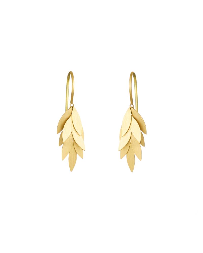 Sia Taylor KE23 Y Small Golden Leaf Earring WB