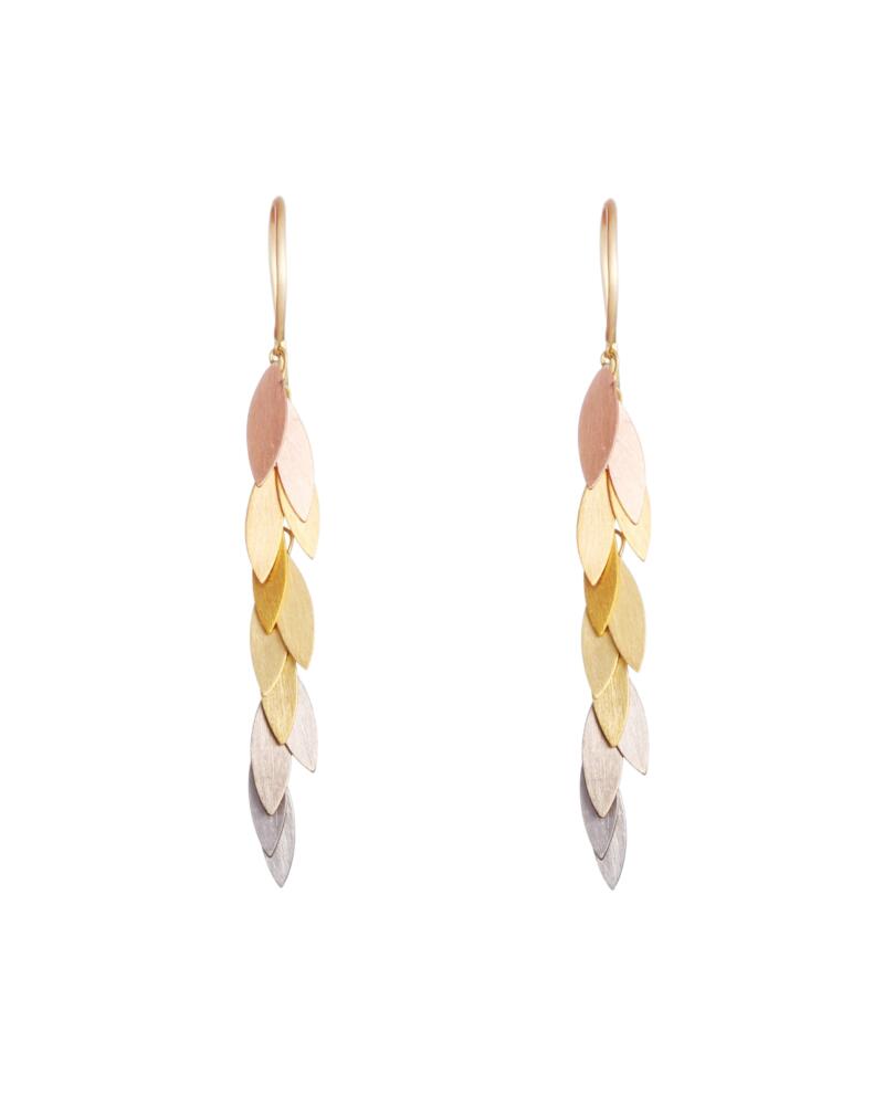 Sia Taylor KE36 RAIN Rainbow Leaf Earring WB