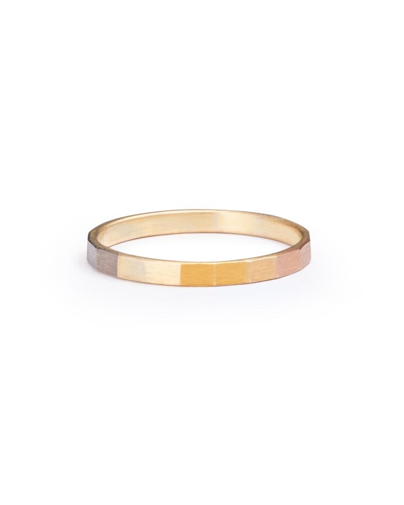 Sia Taylor KR10 ARAIN Rainbow Gold Faceted Band WB