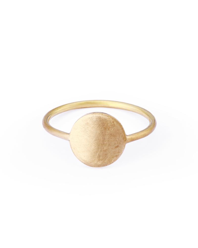 Sia Taylor KR2 Y Yellow Gold 8mm Moon Ring WB