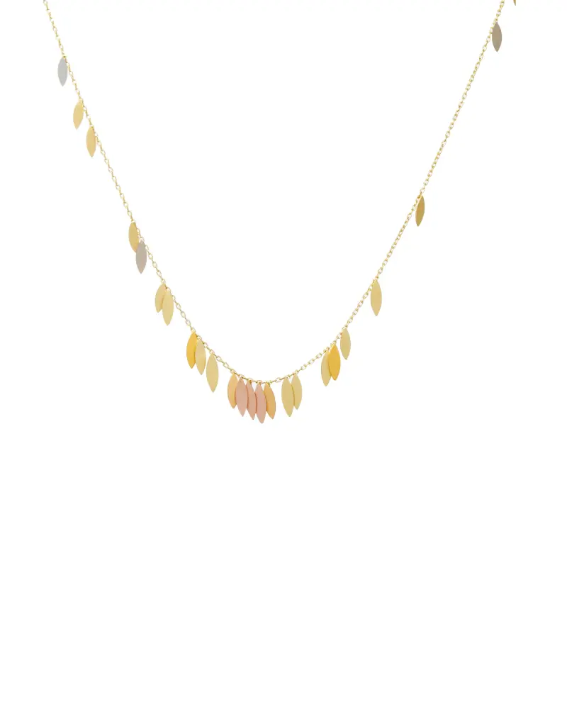 Sia Taylor KLN2 RAIN Rainbow Scattered Leaf Necklace WB