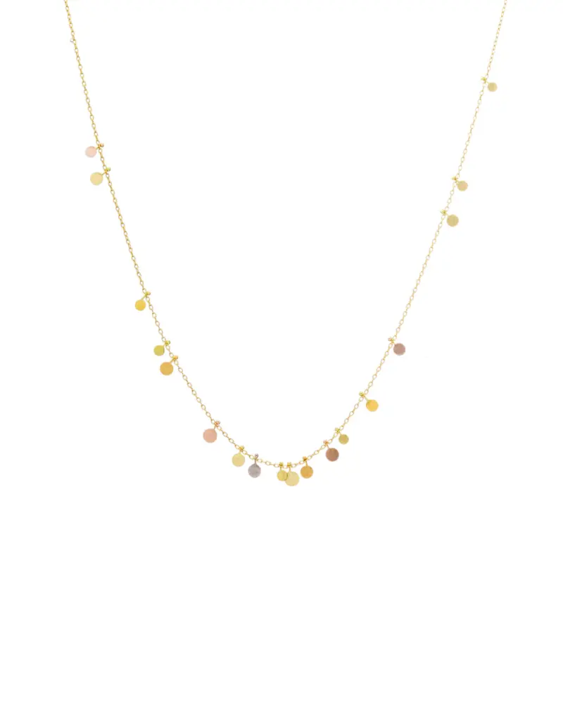 Sia Taylor DN360 RAIN Tiny Random Rainbow Gold Dots Necklace WB
