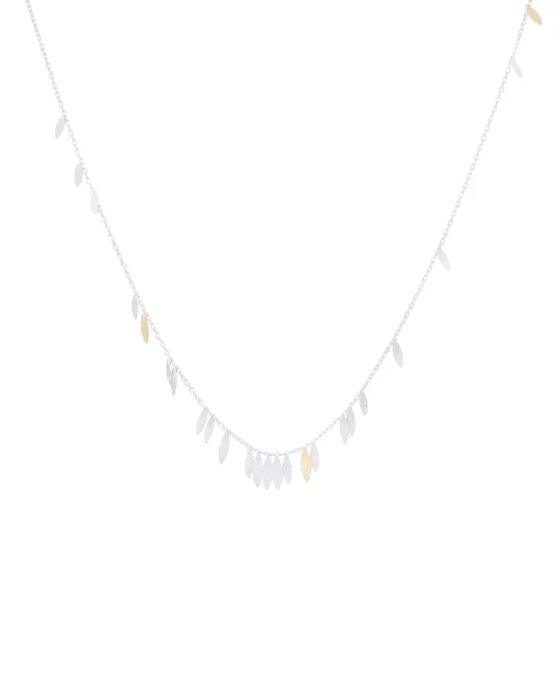 Sia Taylor KLN2 SG Silver Scattered Leaf Necklace WB
