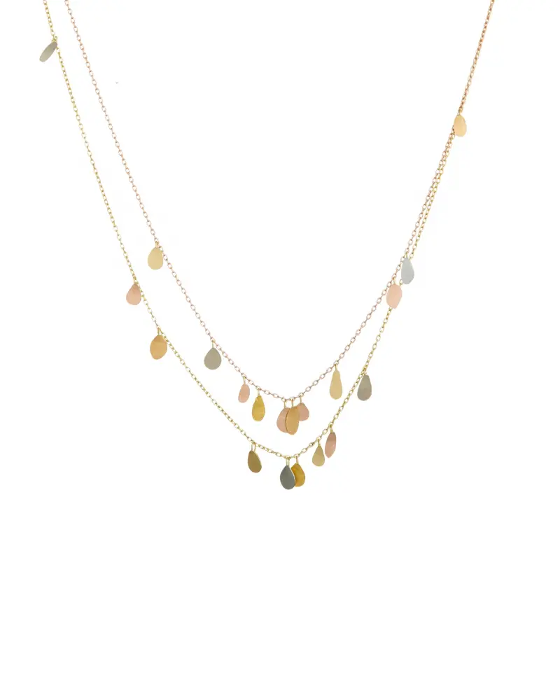 Sia Taylor TN3 Y Double Chain Raindrops Gold Necklace WB