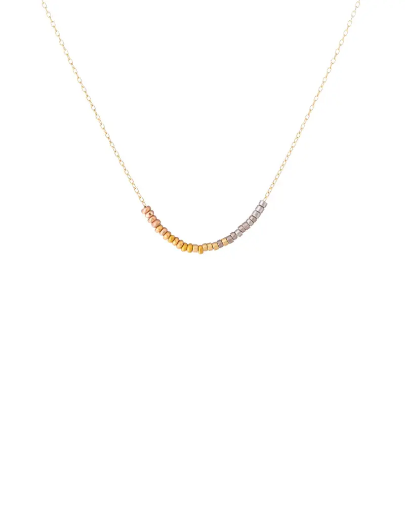 Sia Taylor KN11 Y Rainbow Gold Tiny Bead Rainbow Necklace WB