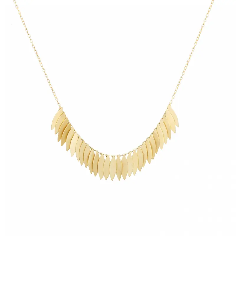 Sia Taylor KN21 Y Yellow Gold Golden Leaf Arc Necklace WB
