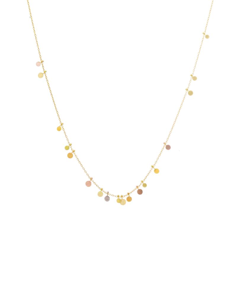 Sia Taylor DN360 RAIN Tiny Random Rainbow Gold Dots Necklace WB