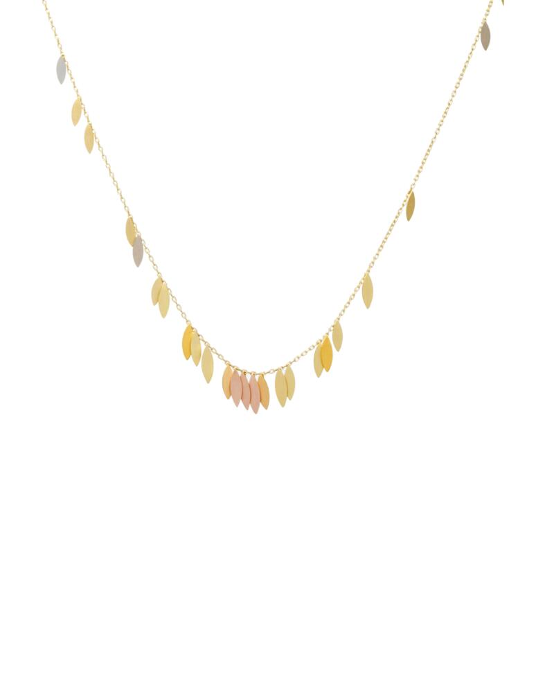 Sia Taylor KLN2 RAIN Rainbow Scattered Leaf Necklace WB