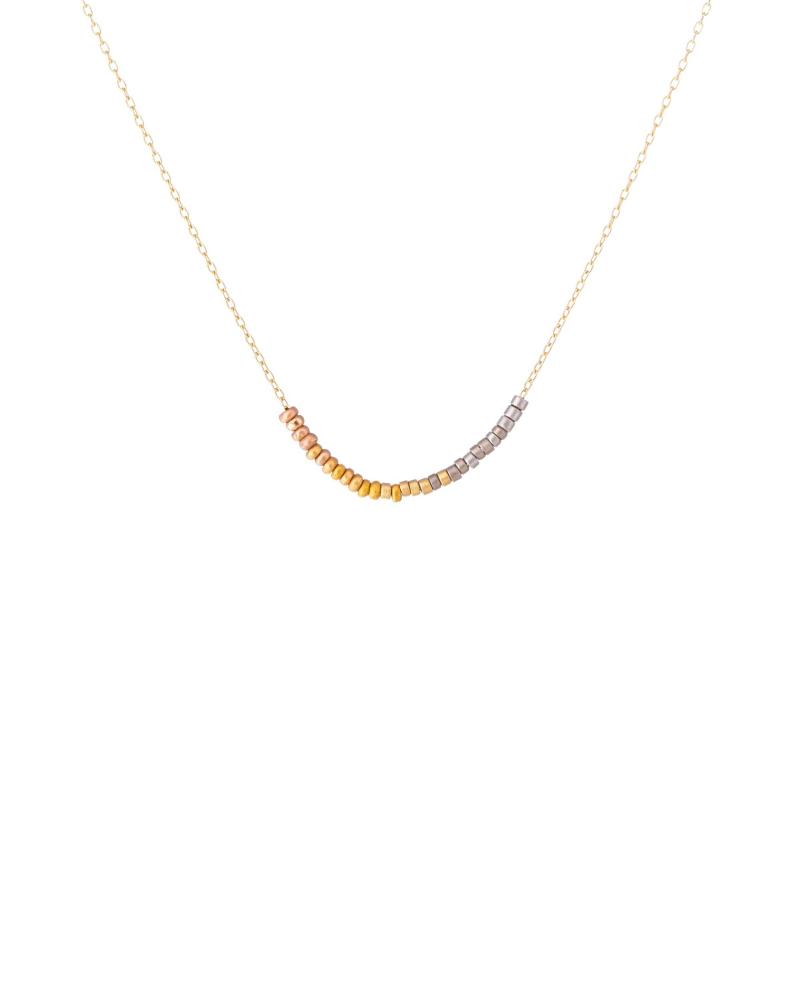 Sia Taylor KN11 Y Rainbow Gold Tiny Bead Rainbow Necklace WB