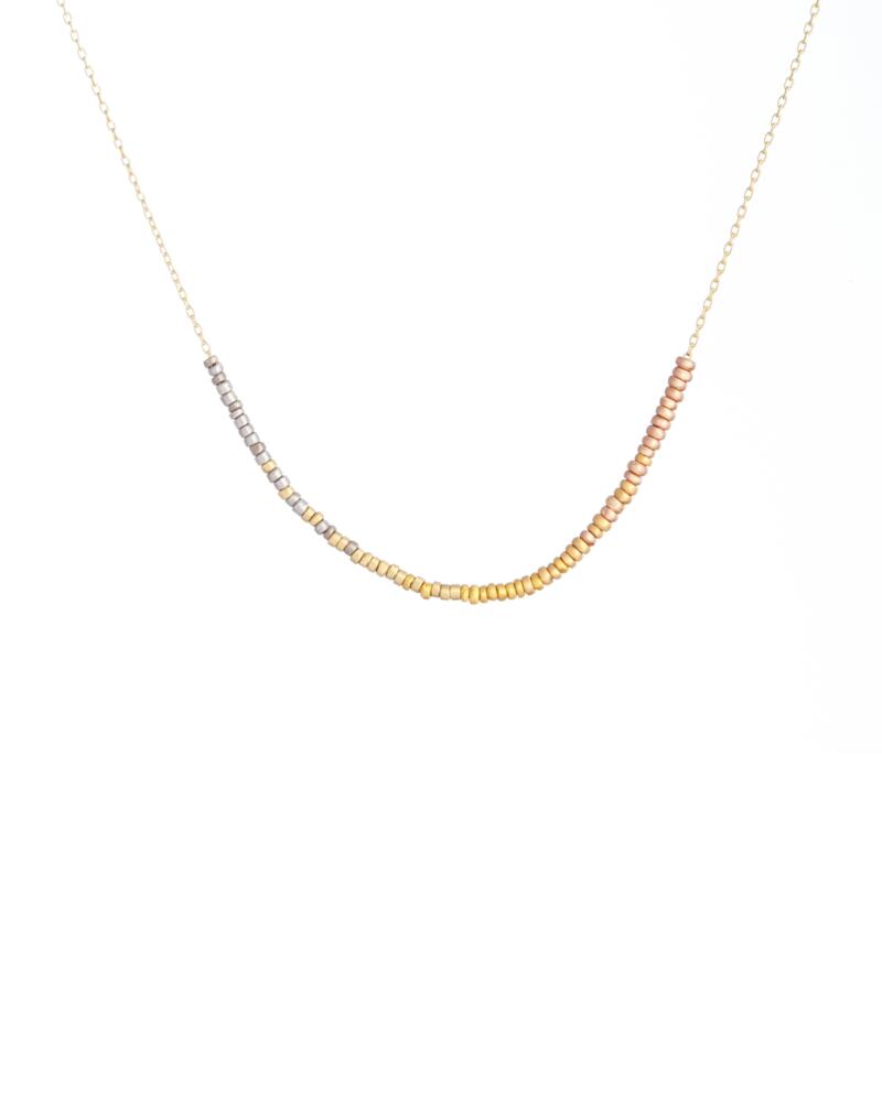 Sia Taylor KN7 Y Tiny Bead Rainbow Golds Arc Necklace WB