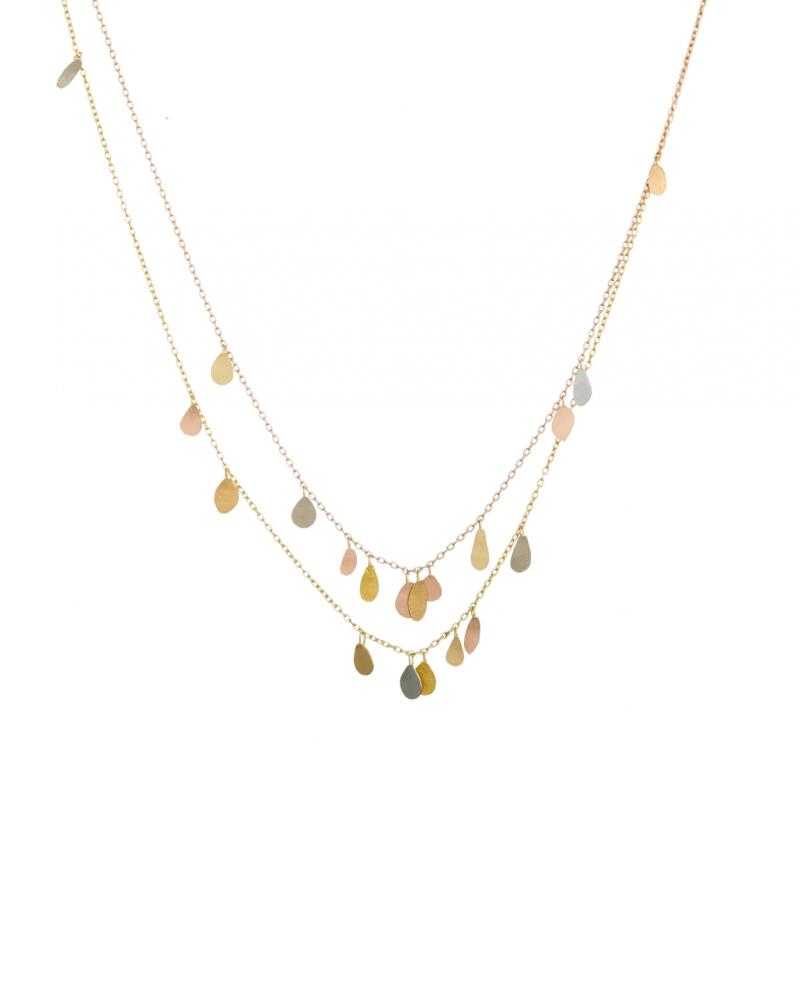 Sia Taylor TN3 Y Double Chain Raindrops Gold Necklace WB