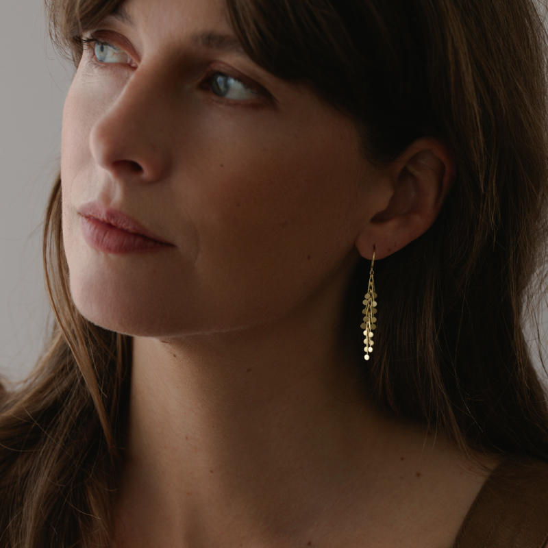 Sia Taylor DE361 Y Gold Long Dot Earrings 4
