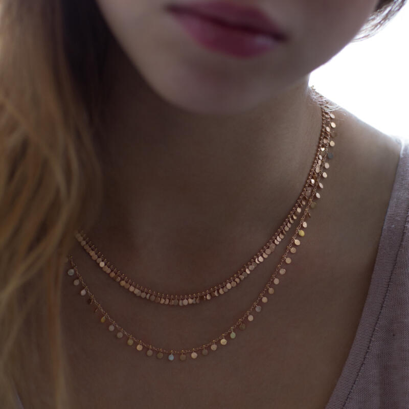 Sia Taylor DN300 R Full Yellow Gold Dot Necklace M