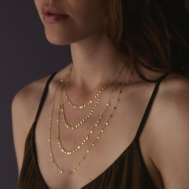 Sia Taylor DN31 Y Random Yellow Gold Dots Necklace M2