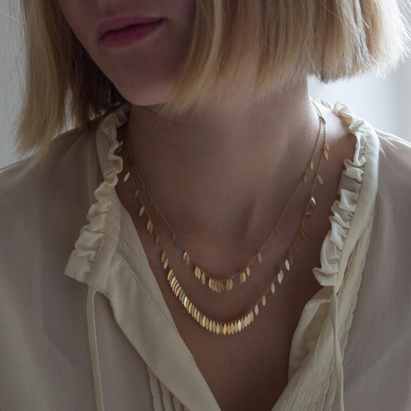 Sia Taylor KLN1 RAIN Rainbow Falling Leaf Necklace M2