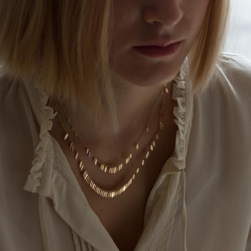 Sia Taylor KLN2 RAIN Rainbow Scattered Leaf Necklace M2