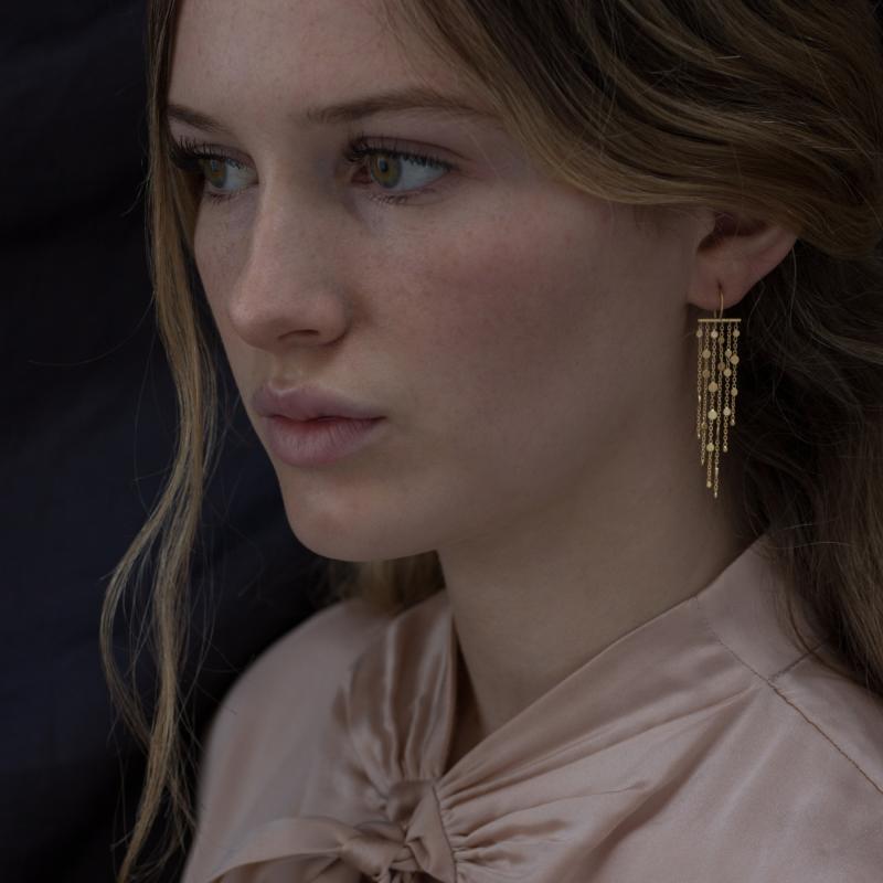 Sia Taylor SE2 Y Yellow Gold Falling Dust 6 Strand Earring M